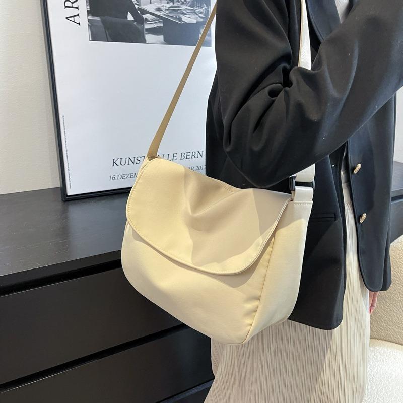 Solid Color Women Crossbody Bag Simple Ladies Shoulder Bag Waterproof Nylon Women'S Handbags Fashion Messenger Bag Women