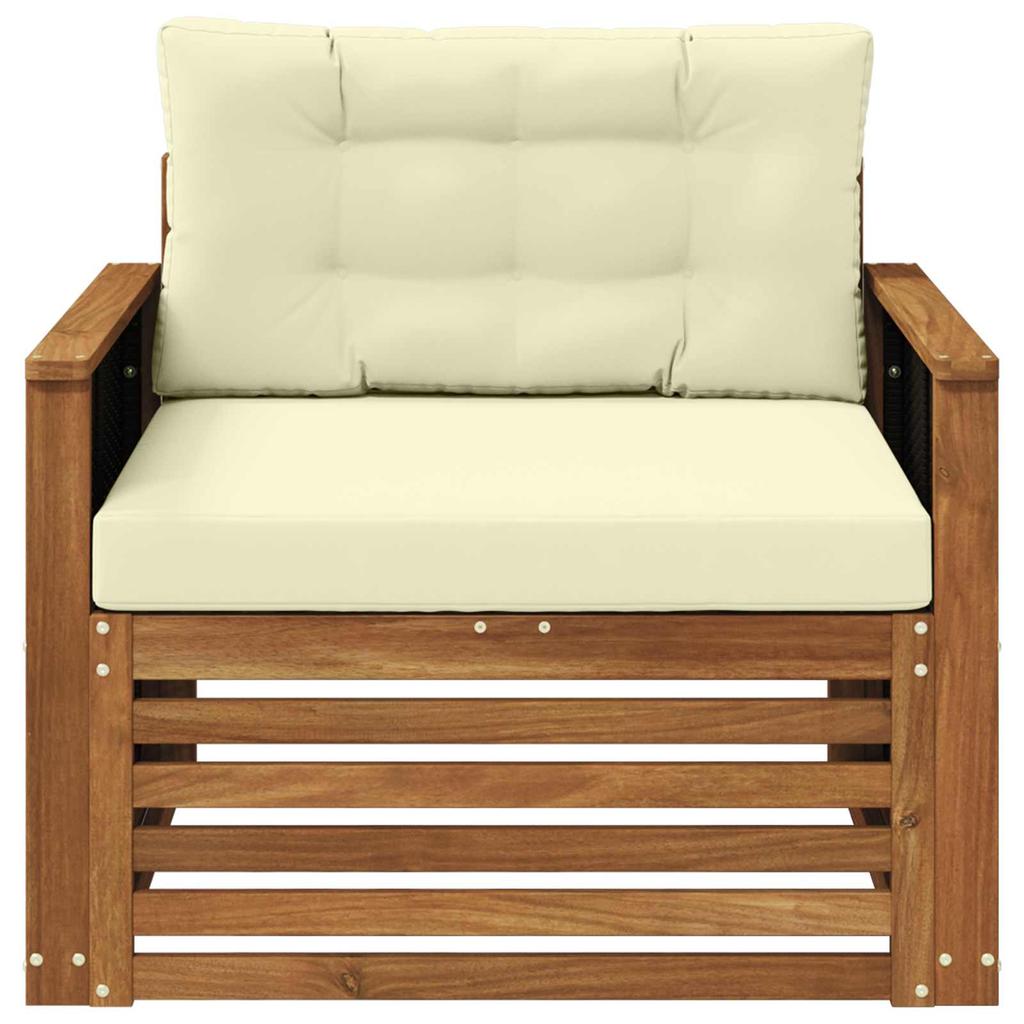 Outdoor 3 Seater Sofa Solid Acacia Wood Natural Finish