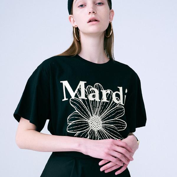 

[Mardi mercredi] Футболка Flowermardi_black кремовая