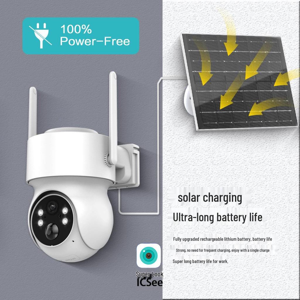 ICSEE Solar-Powered Remote Home Camera with Ultra-Long Standby and No Plug Required