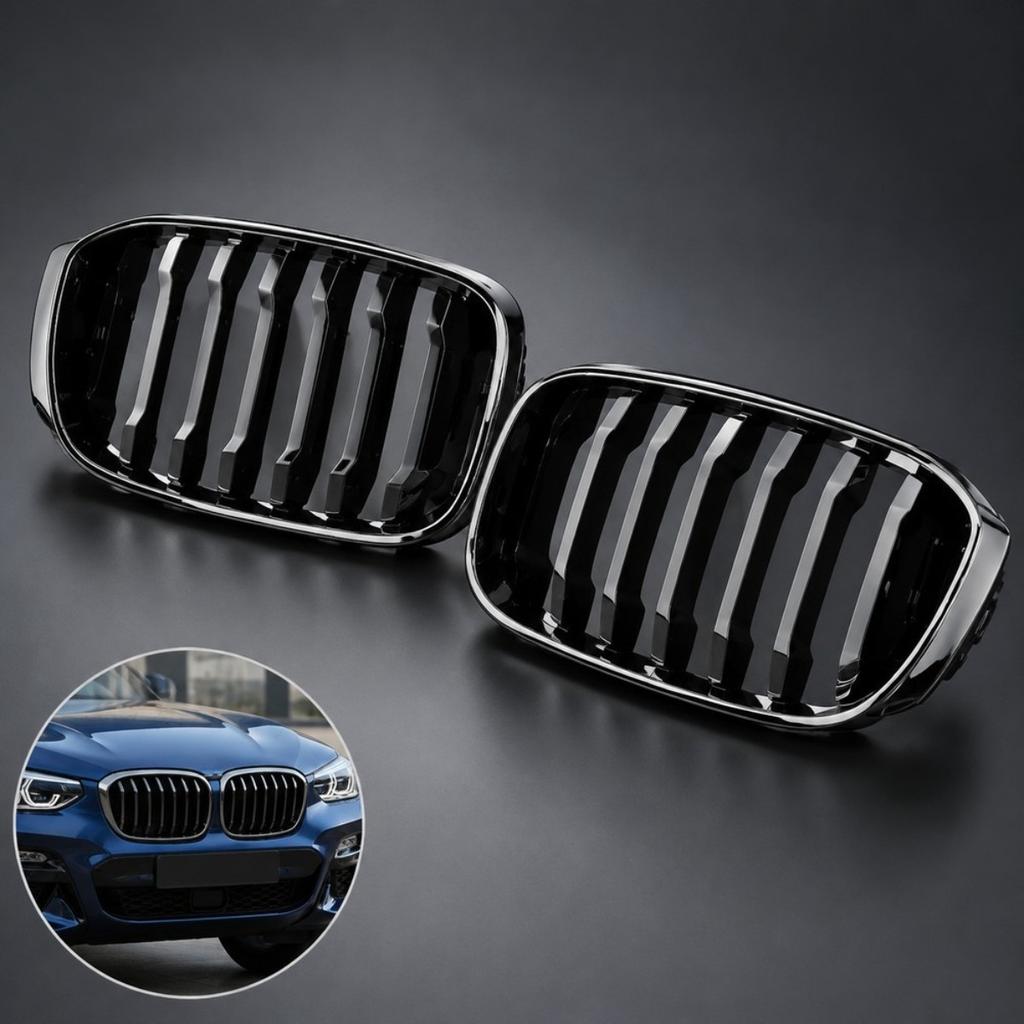 Glossy Black Front Kidney Grille Single & Double Slat Racing Grill for BMW G01 X3 G02 X4 Pre-Facelift 2017-2022 Direct