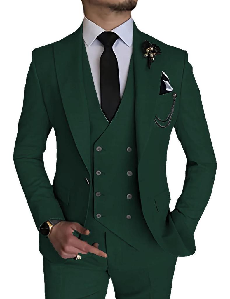 Men's Business Three-Piece Suit - Wedding Groom & Best Man Formal Attire Set