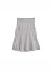 Elegant Korean Style A-Line Knit Skirt: High-Waisted, Slimming, Pleated, Versatile, Age-Reducing - Autumn/Winter 2025 Collection.