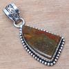 Pendant Crazy Lace Agate Gemstone Handmade Antique Silver Jewelry 1.75"