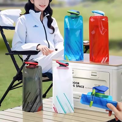 1-10PCS 700ml Collapsible Soft  Water Bag Portable Outdoor Hydration Bladder for Hiking Cycling Music Festival Stuff