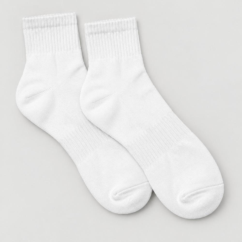 Men's Premium Sports Ankle Socks 10 Pairs, White, Base Alpha Essential, 250-280mm