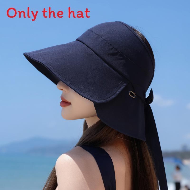 Wide Summer Brimmed Sun Protection Hat With Bow Decoration For Daily Outdoor