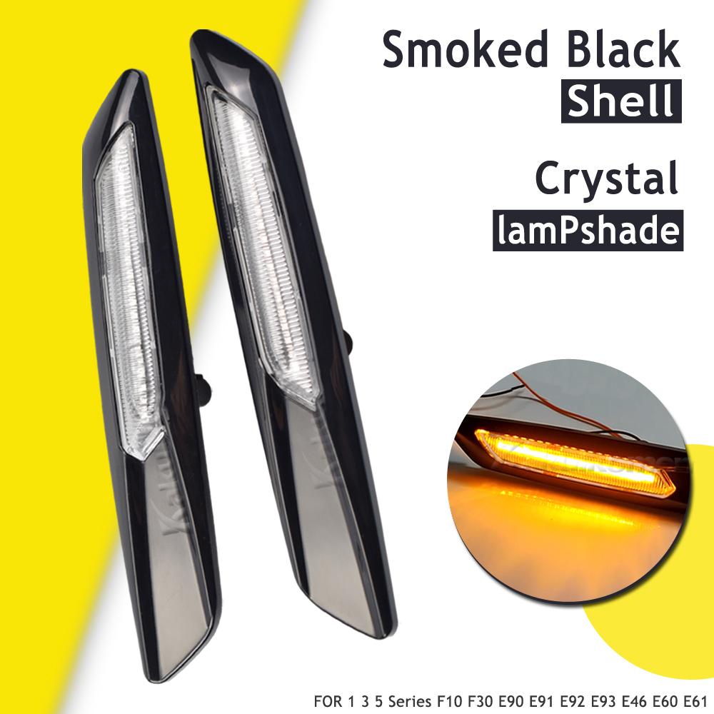 2pc Dynamic Amber 12V LED Side Marker Lights Turn Signal Lamp For BMW 1 3 5 Series F30 E90 E91 E92 E93 E46 E60 E61 BMW F10 Style