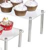 AEE4-3Piece Ladder Acrylic Cupcake Display Stand Hand Puppet Jewelry Display Stand Transparent Cosmetic Display Stand Transparen