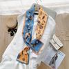 Ins Style Minimalist Double-Sided Striped Simulated Silk Long Scarf Satin Double Layered Scarf French Elegant Retro Headband