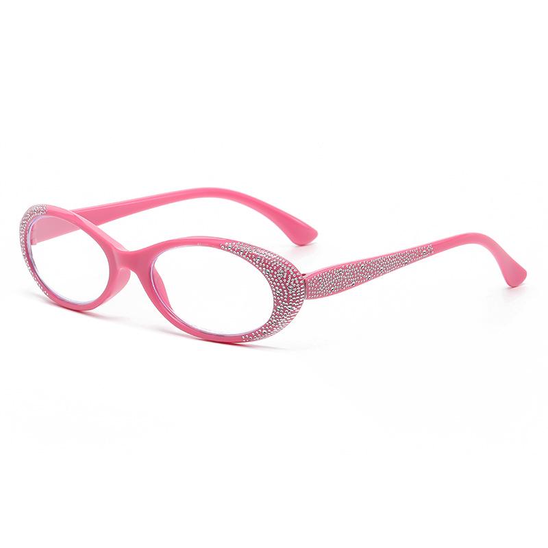 Diamond-Set Blue Light Filter Fashion Reading Glasses for Women | Luxury Small Frame Presbyopic Glasses for Elderly