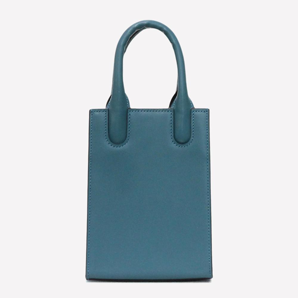 Matt [Refurbished] Wave Cowhide Mini Tote Bag Turquoise Blue