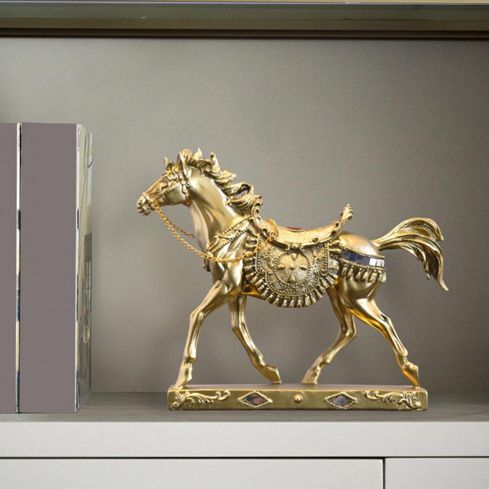 Resin Horse Ornament Desktop Horse Figurine Elegant Resin Running Horse Statue for Home Office Decor Miniature Pony Figurine