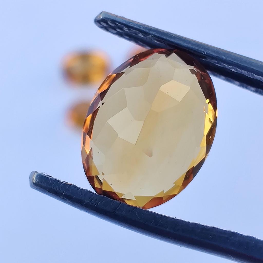 4 Stück Los 6x8 MM Größe Ovale Form Natürlicher Citrin Facettiert Für Ringherstellung Edelstein, 5,50 Karat Citrin Stein.
