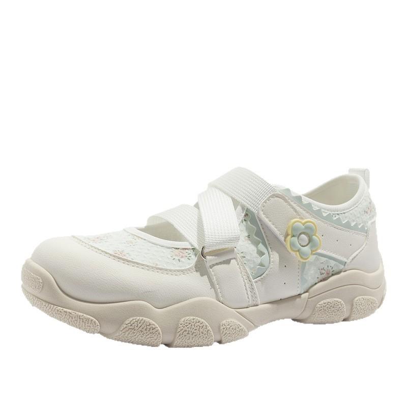 Fashion Shoes Women's Sneakers With Platform Woman-shoes Thick Sole Casual Roses Canvas Rubber Leisure Floral Hook & Loop Fabric Solid R