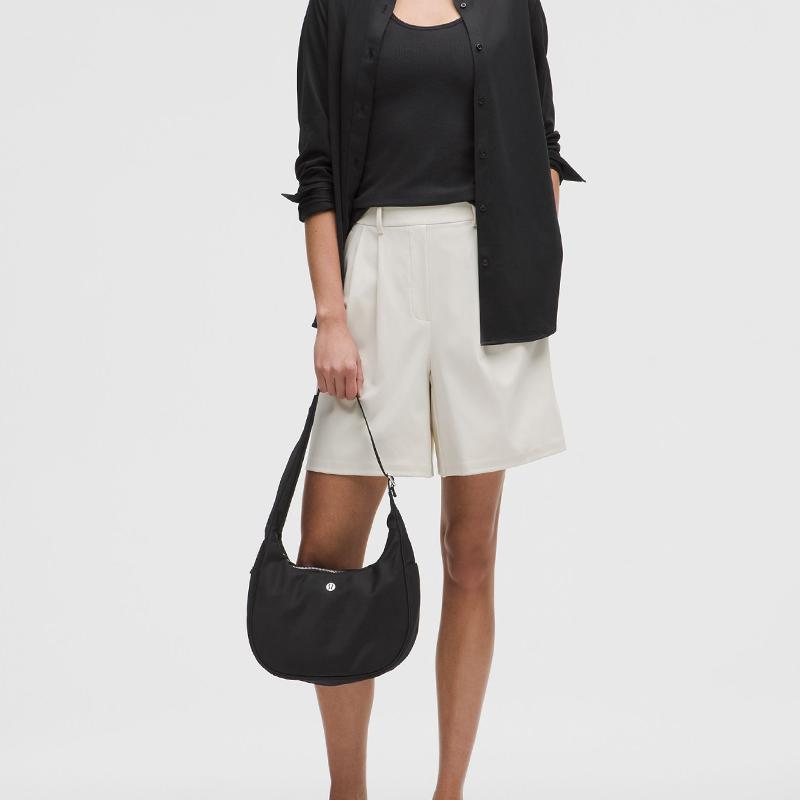 Lululemon City Essentials 4L Brand Logo Adjustable Shoulder Strap Nylon Shoulder Bag Women Shoulder Bag Black LW9FRTS-321535
