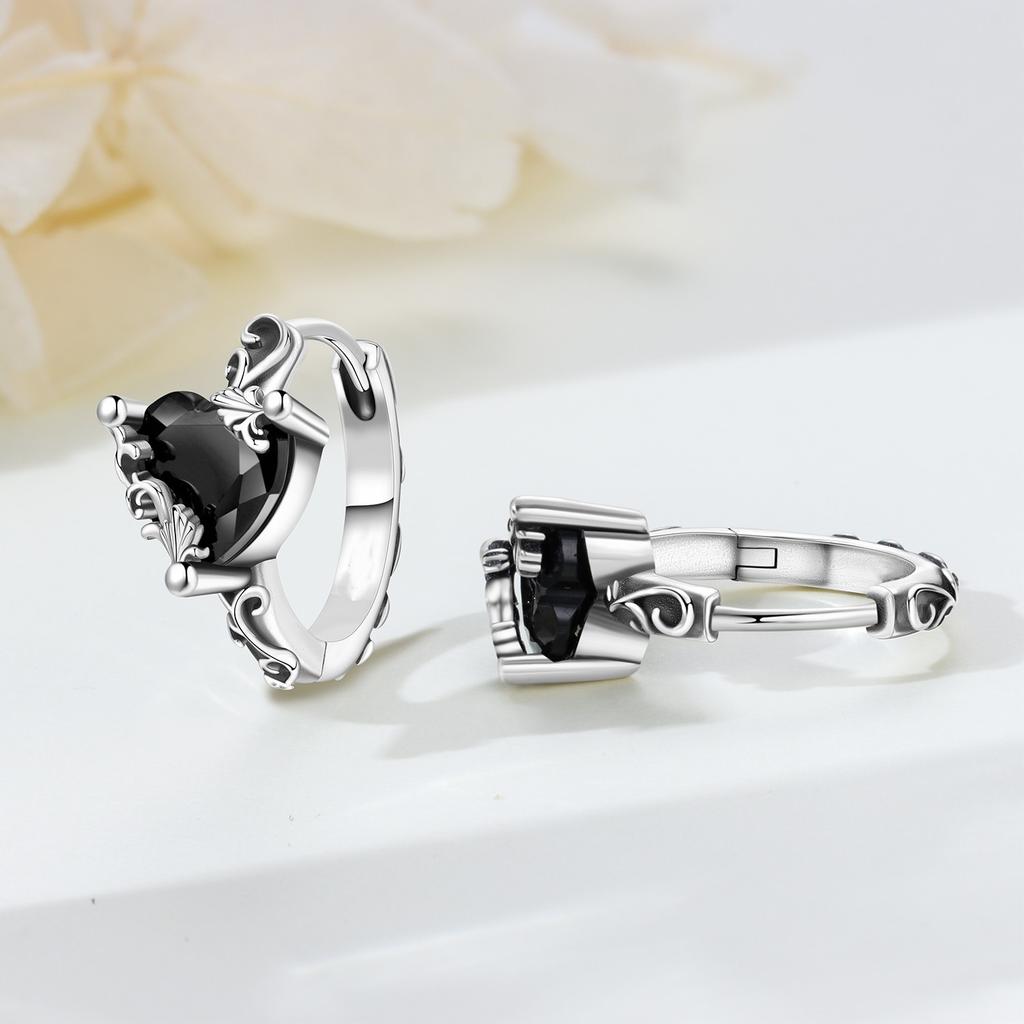 Elegant Heart Zircon Infinity Hoop Earrings Fashionable Advanced Temperament Jewelry For Women