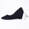 Shallow Retro Wedged Single Shoes for Women's Outer Wear Spring New Pointed Black Simple High Heels