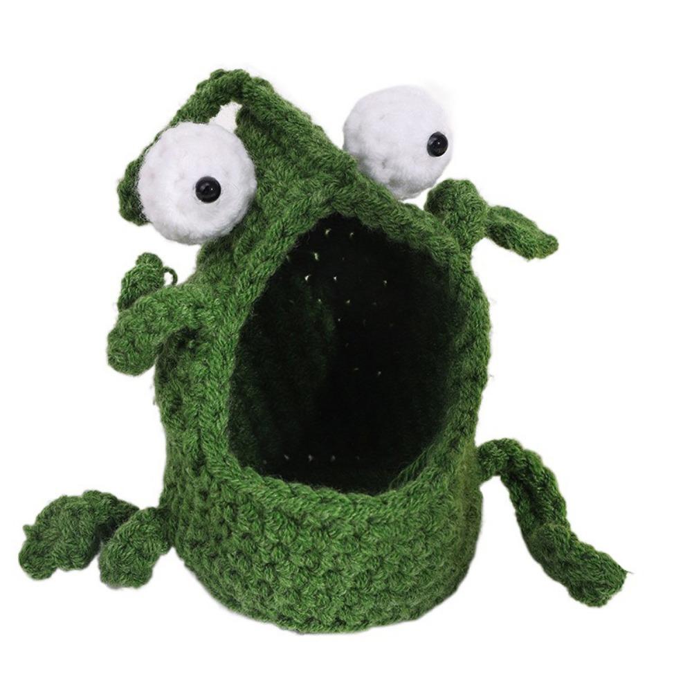 

Creative 2 Eyes Cartoon Storage Bag Cute Funny Hanging Basket Funny Small Stuff Organizer Home зелёный