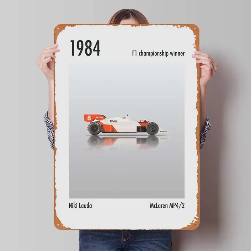 Alain Prost Metal Sign Racing Poster Art Mural Retro Tinplate Sign for Wall Art Decoration Coffee Bar Vintage Home Decor Items