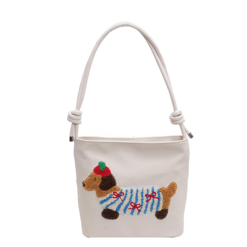 Cute Bag Women'S Fashion Canvas Messenger Bag Casual Shoulder Underarm Bag Bucket Bag