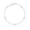 925 Sterling Sølv Armbånd med 5 Kulturperler, Enkelt Elegant Dame Smykke Fødselsdag Valentinsdag Gave