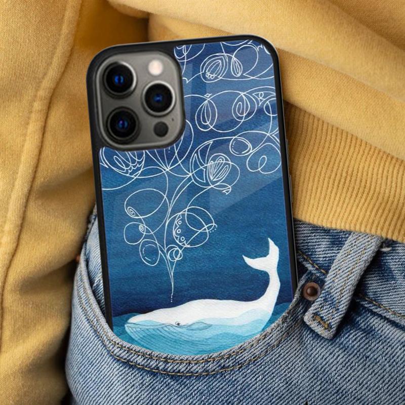 Fliegender Wal Magisch Weiche Handyhülle für iPhone 17 Air 16e Pro max 15 Pro 13 14 Plus 11 12 MagSafe Magnetisches Coque