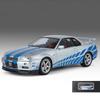1/18 Nissan GTR R34 Skyline Supersportwagen Legierung Metall Diecast Modellauto Ton und Licht Kinderspielzeugauto Mikrofahrzeug Junge Geburtstag