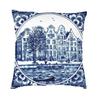 Dutch Blue Delft Cushion Cover 40X40Cm Vintage Windmill And Bridge Art Pillow Case For Sofa Square Pillowcase Home Decorative