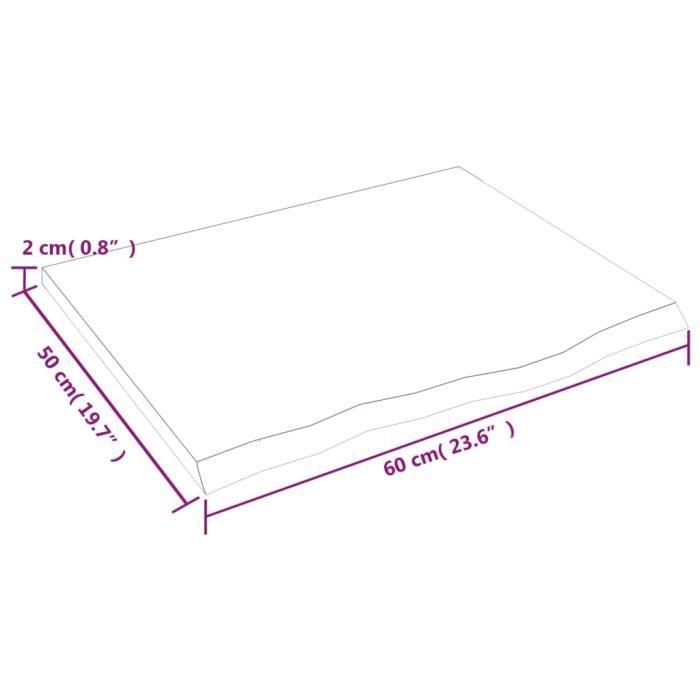 VidaXL Étagère murale gris foncé 60x50x2 cm bois chêne massif traité 363770