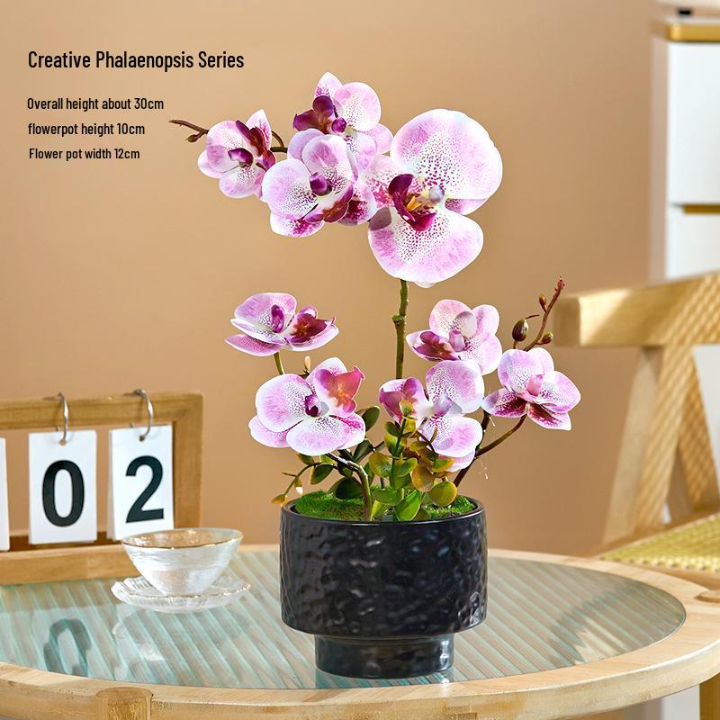 Artificial Phalaenopsis Flower Set: Indoor TV Cabinet Decor