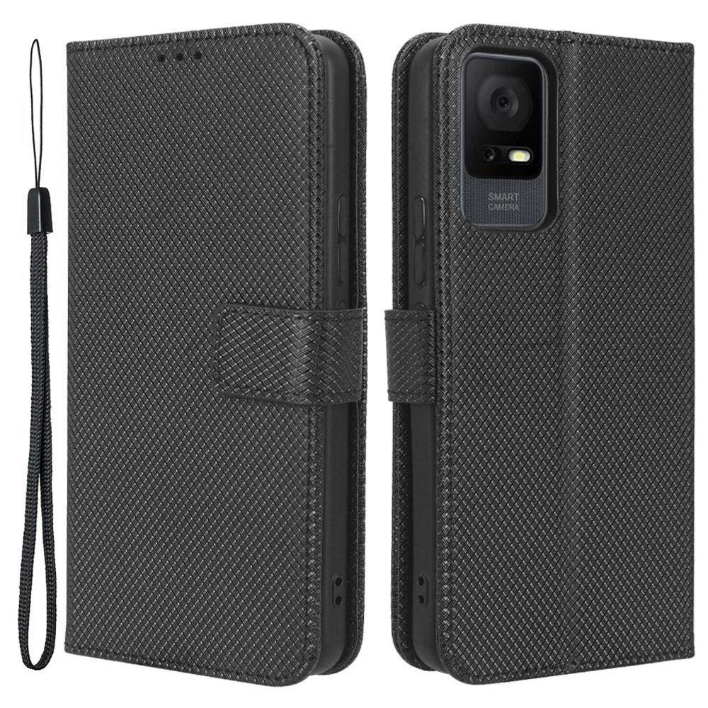 For TCL 405/406/408/T506D Shockproof Phone Case PU Leather Foldable Stand Flip Wallet Magnetic Clasp Phone Cover
