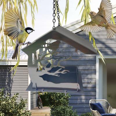 Metal Birds Feeder House for Outdoors Squirrel Proof Wildwirds Feeder Hanging Birdhouse for Garden Patio Backyard Decor