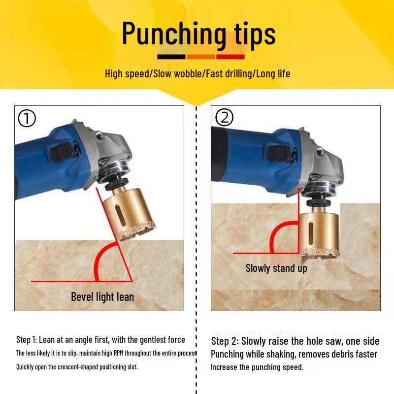 Angle Grinder Hole Saw for Stone, Tile, Marble, and Rock Drilling