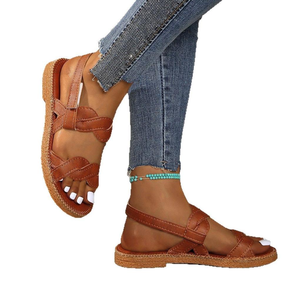 New large size 36-43 women's sandals flat comfortable casual beach sandals