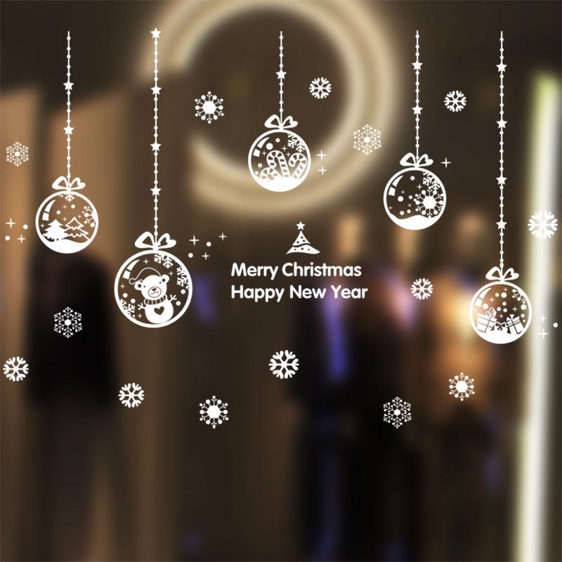 72x54CM White Christmas Static Cling Window Decal