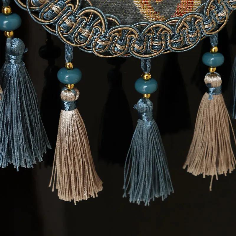 Funda de piano de chenilla con diseño de jacquard europeo, con borlas de cuentas, funda protectora para piano, funda de taburete de piano con diseño floral vintage, toalla de tela