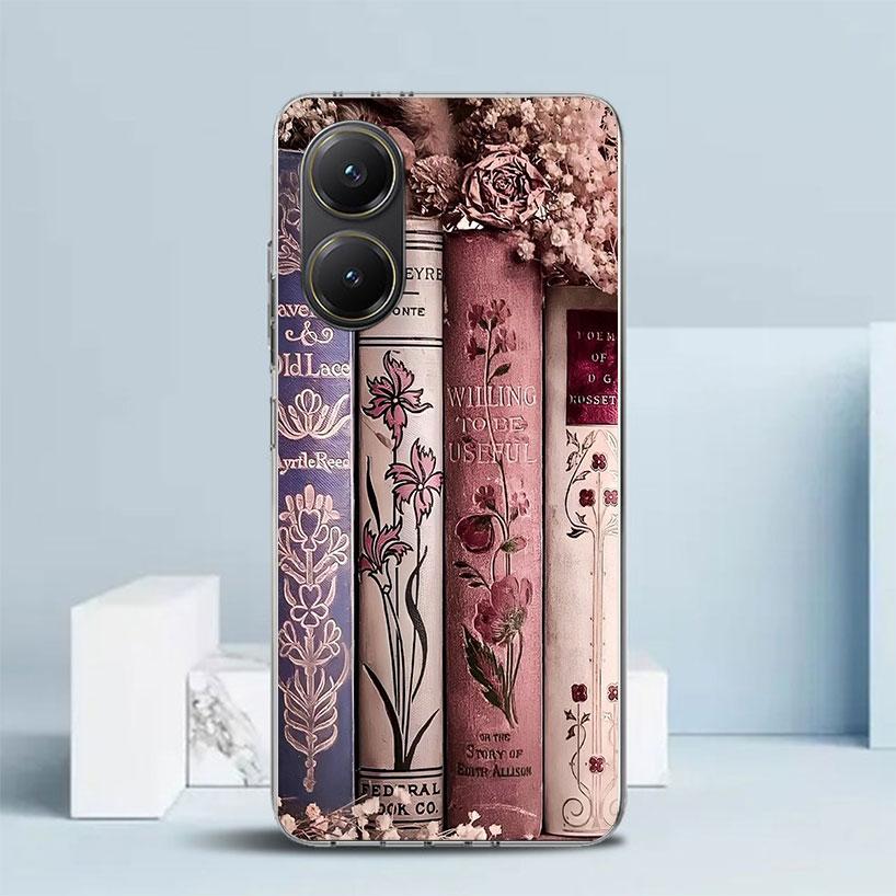 Read Books Illustration Reading Soft Cover for Xiaomi Poco F7 Ultra X7 X6 X5 Pro M7 Phone Case Redmi 15 15C 13 13C 12 12C 10 10C