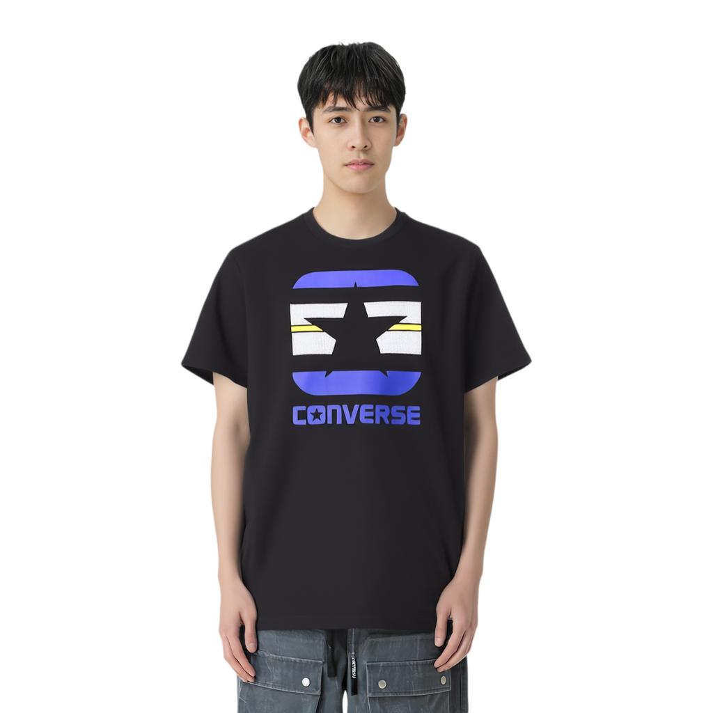 Converse T Shirts Men's Black Crew Neck Moderate Straight Fit 10003663-A02