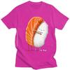 Cute Sushi Hug Tshirts Unisex Pure Cotton Cartoon Japanese Food Tee Streetwear Fashion Top Vintage Novelty Graphic Tshirt