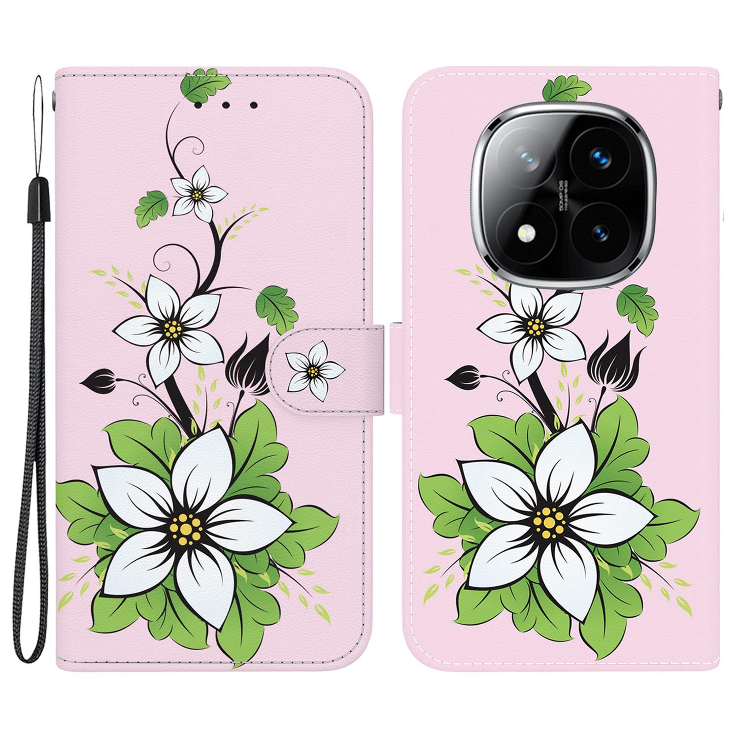 

Для Xiaomi Redmi Note 14 Pro 5G/Poco X7 5G Кошелек Чехол для телефона Противоударная кожаная откидная крышка с печатью рисунка D