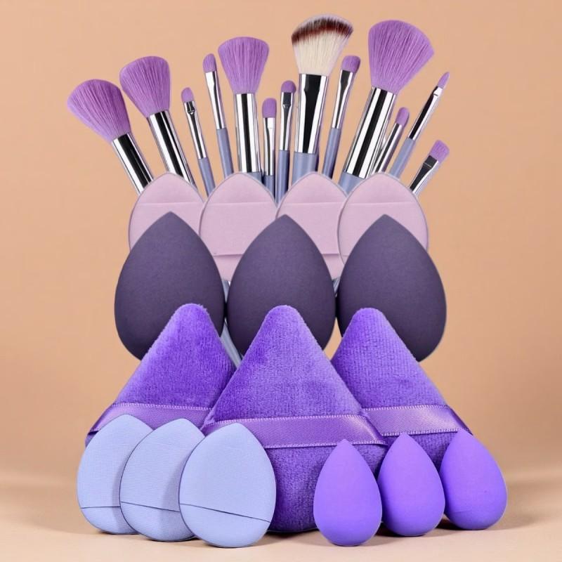 Makeup Brush Set Beauty Blender Powder Puff Triangle Teardrop Sponge 29pcs
