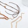 Handmade Bohemian Layered Drop Pendant Necklace Women Floral Zinc Alloy Chain Gold Tone 51-60cm
