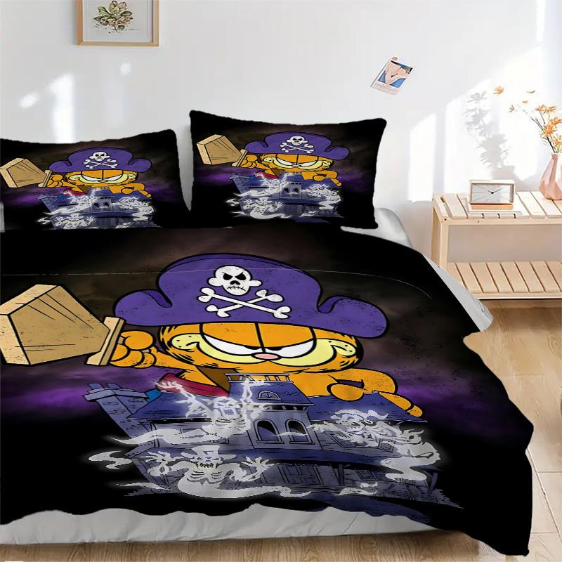 

3pcs Garfield Pirate Ghost House Duvet Cover Set for Bedroom - Includes 1 Duvet Cover and 2 Pillowcases (Core Not Included) yy251015248 135x200cm
