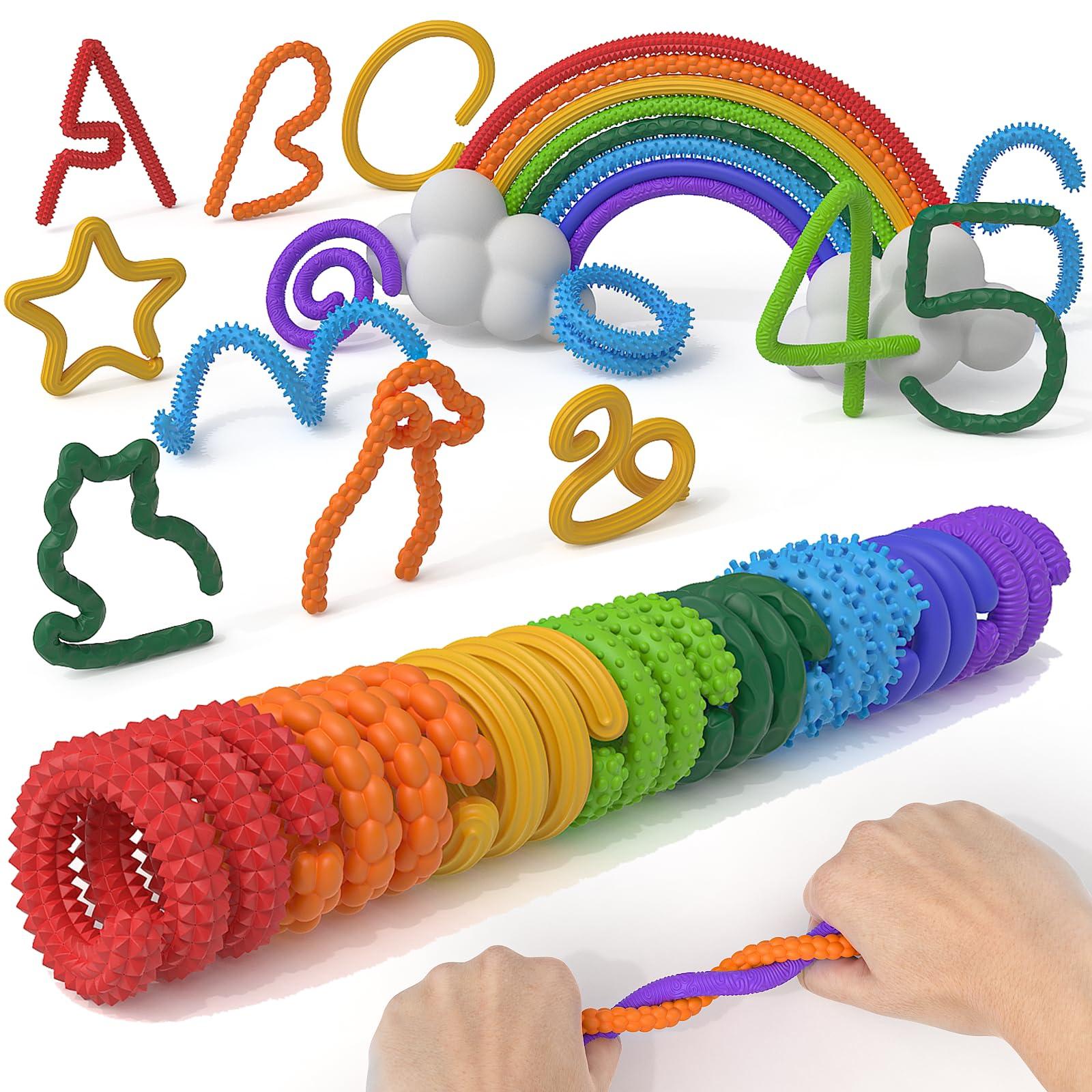

Игрушки Сенсорные палочки Набор из 8 - Текстурированная силиконовая сенсорная палочка Игрушка для детей и взрослых, Игрушки для снятия стресса в подарок при тревожности и СДВГ One Size