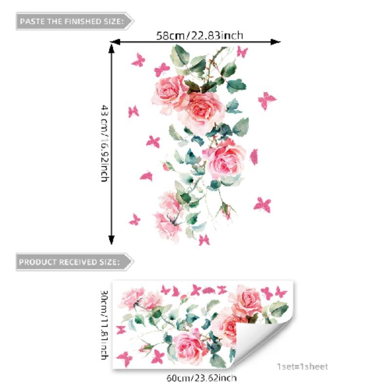 DIY Purple Lavender Living Room Wall Stickers Decor Self-adhesive Flowers Butterfly Wall Decals Mural Bedroom Home Decorations