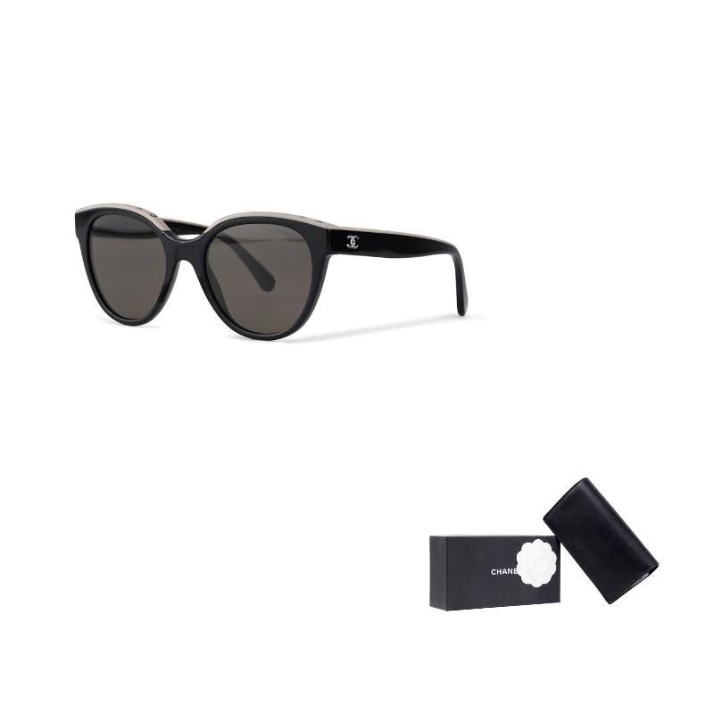 Chanel Butterfly Sunglasses Unisex Sunglasses Black Beige Brown CH5414-C534/3
