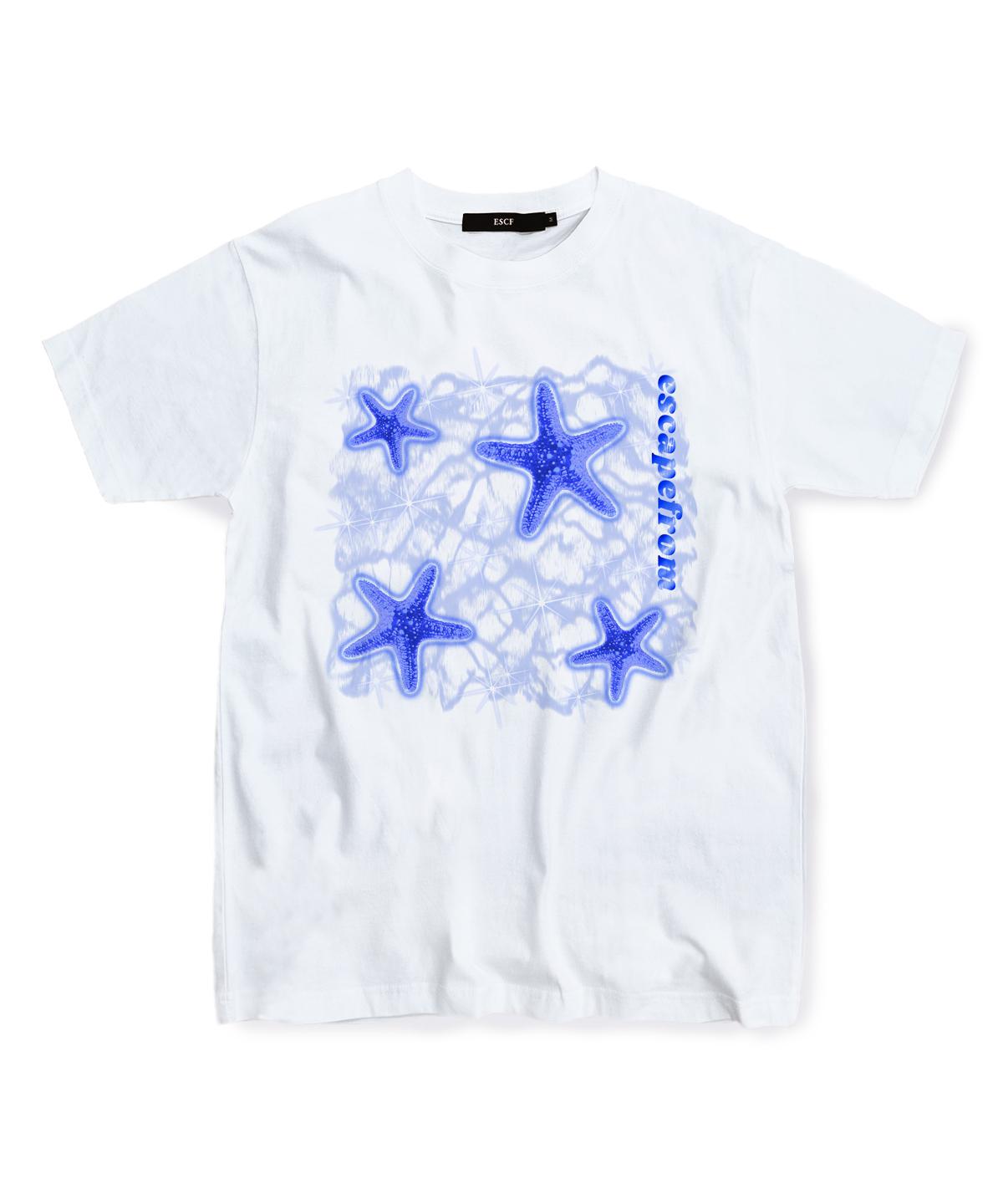 Escape From Blue Starfish Print T-Shirt White S