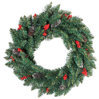 20/30/40/50/60pvc Bare Wreath Iron Wreath Pointed Leaf Environmentally Friendly Material Christmas Tree Decoration Hanging