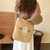 Canvas bag shoulder bag college student class bag large capacity cartoon print canvas bag messenger bag